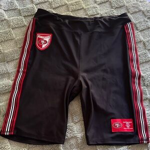 Women's San Francisco 49ers‎ Black and Red Bike Shorts